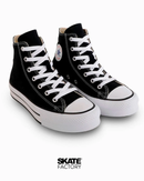 CONVERSE BOTA PLATAFORMA NIÑO NEGRO BLANCO