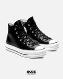 CONVERSE BOTA PLATAFORMA HI NEGRO PIEL