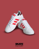 TENIS ADIDAS HOMBRE GRAND COURT CASUAL EN COLOR BLANCO Y ROJO