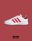 TENIS ADIDAS HOMBRE GRAND COURT CASUAL EN COLOR BLANCO Y ROJO
