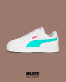 TENIS PUMA MUJER CAVEN EN COLOR BLANCO CON CYAN