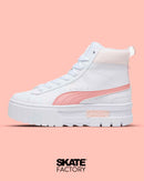 TENIS PUMA PLATAFORMA MUJER MAYZE MID EN COLOR BLANCO CON ROSA