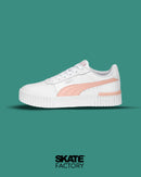 TENIS PUMA MUJER CARINA 2.0 EN COLOR BLANCO CON CORAL