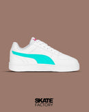 TENIS PUMA MUJER CAVEN EN COLOR BLANCO CON CYAN