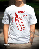 PLAYERA RIDER LUCKY 777 BLANCA