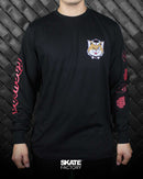 PLAYERA DE MANGA LARGA PRAYERS NEGRO ROJO