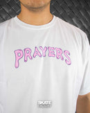 PLAYERA PRAYERS MACETA BCO ROSA