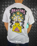 PLAYERA PRAYERS MACETA BCO ROSA
