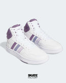 TENIS ADIDAS MUJER HOOPS 3.0 MID EN COLOR BLANCO CON MORADO