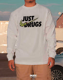 PLAYERA MAGA LARGA ANTIFASHION JUST DRUGS BCO