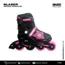 Par de Patines en linea para niñas, aprende a patinar en patines de 4 ruedas, partines para niñas en linea, skate shop online, skate factory. encuéntralos en tus roller shop skate factory ®PATINES EN LINEA PARA NIÑA BLAZER PATINES FITNESS AJUSTABLES COLOR NEGRO ROSA
