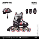 patines para niños con protecciones de color gris