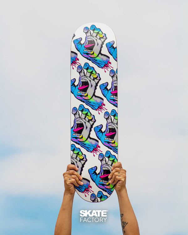 TABLA DE SKATEBOARD SCREAMING HAND SANTA CRUZ BCO VARIOS 8.5"