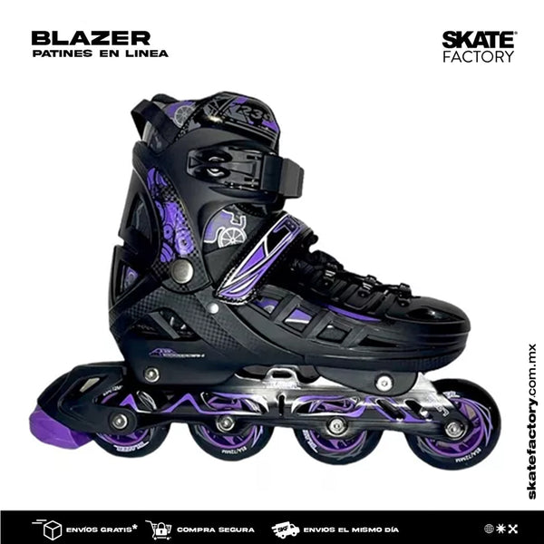 PATINES EN LINEA BLAZER TALLA AJUSTABLE NEGRO MORADO
