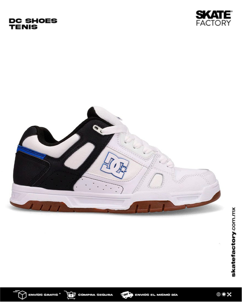 TENIS DC SHOES  CABALLERO BLANCO AZUL NEGRO
