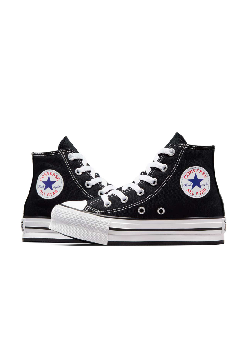 CONVERSE BOTA PLATAFORMA PREESCOLAR NEGRO BLANCO