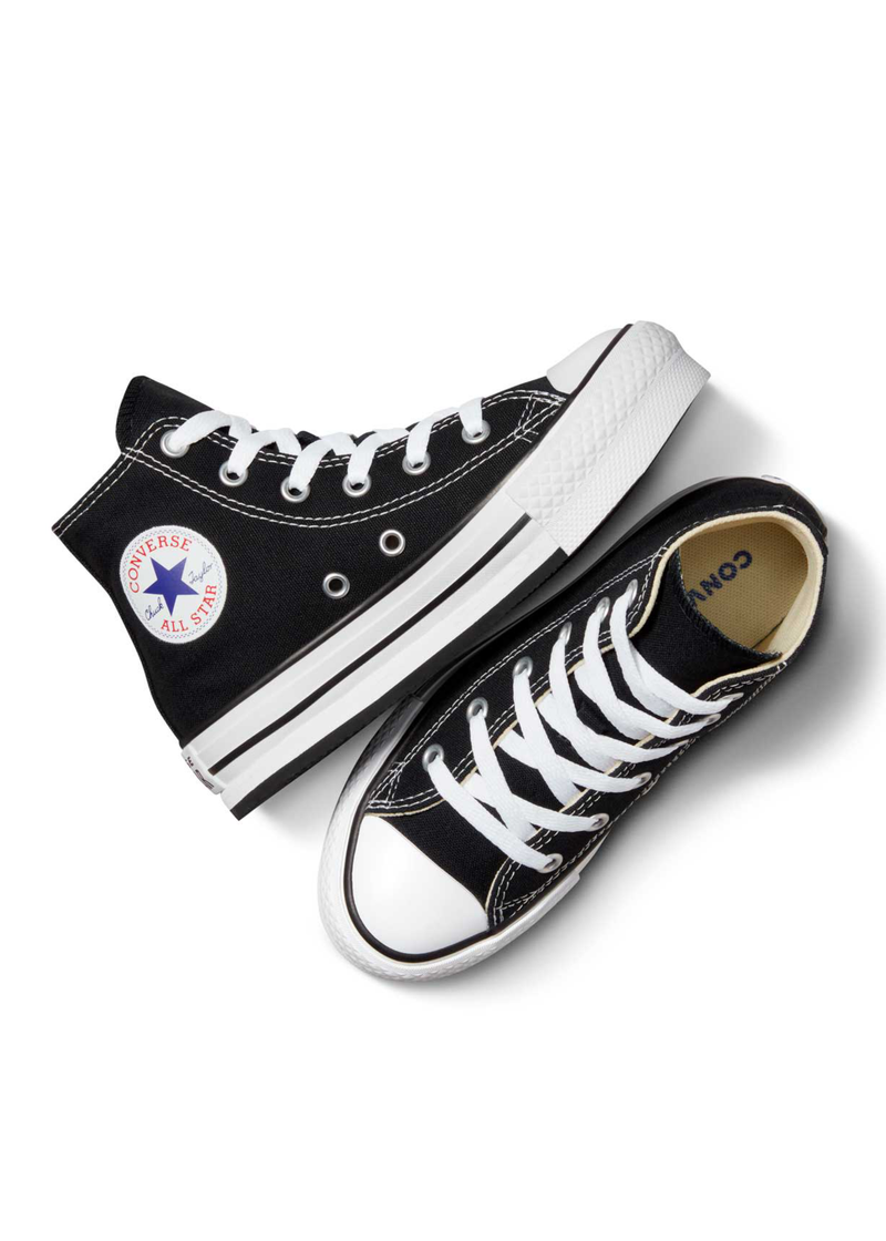 CONVERSE BOTA PLATAFORMA PREESCOLAR NEGRO BLANCO