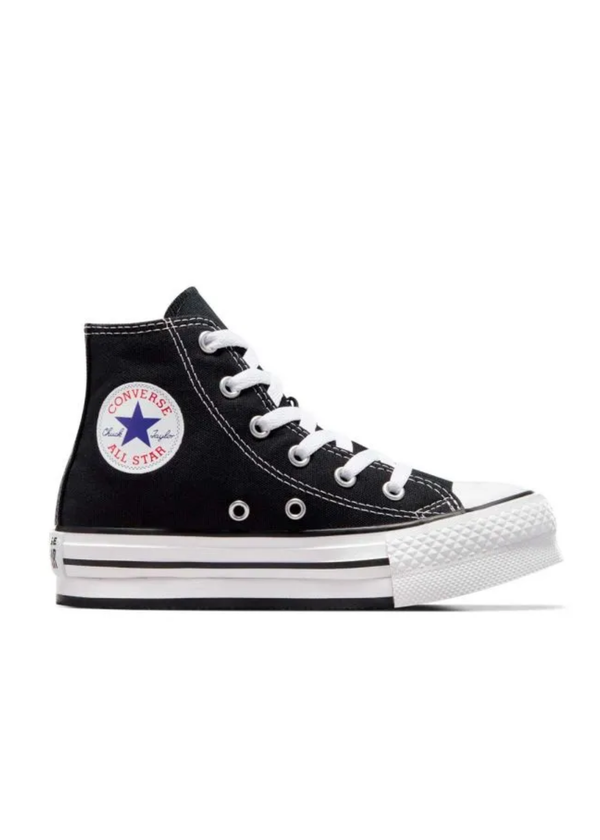 CONVERSE BOTA PLATAFORMA PREESCOLAR NEGRO BLANCO