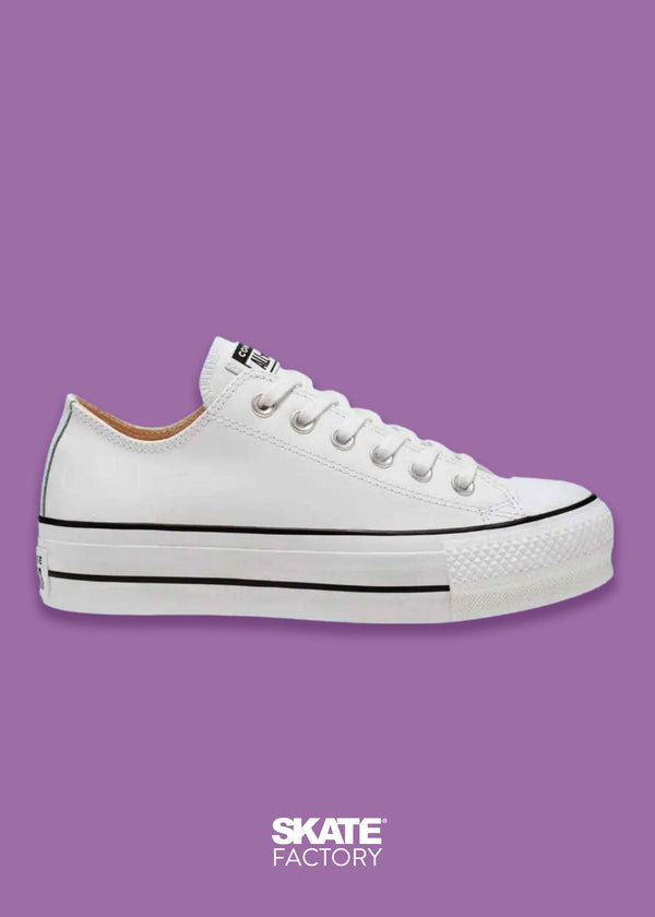 CONVERSE PLATAFORMA BLANCO DE PIEL PARA DAMA