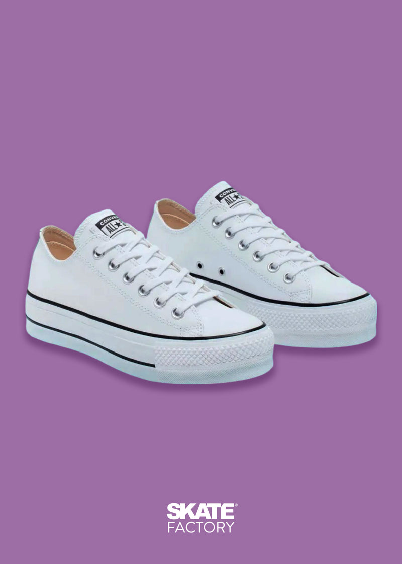 CONVERSE PLATAFORMA BLANCO DE PIEL PARA DAMA