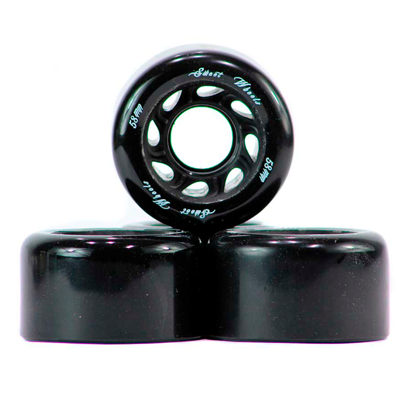 RUEDAS PARA PATINES QUADS SWEET ROCKET NEGRAS 58MM