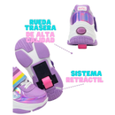 TENIS PATIN NIÑA MORADO UNICORNIO