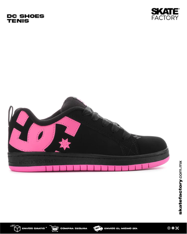 DC SHOES COURT GRAFFIK TENIS DAMA NEGRO ROSA