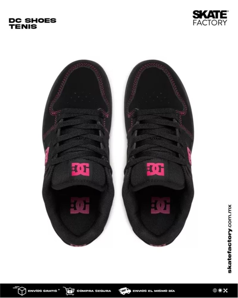 TENIS DAMA DC SHOES MANTECA NEGRO ROSA (BZN)