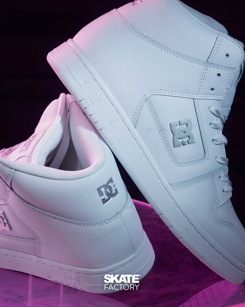 TENIS DAMA DC SHOES MANTECA 4MID BOTA BLANCO PLATA