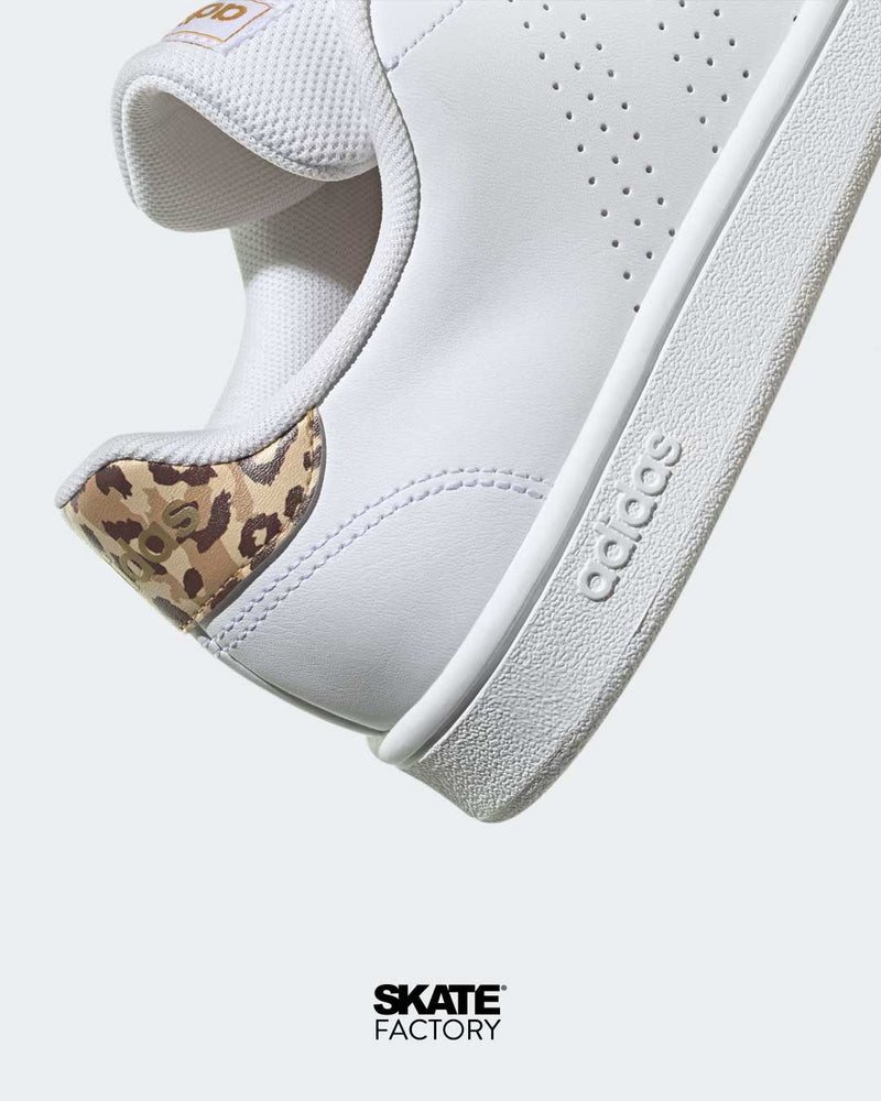 TENIS ADIDAS ADVANTAGE BASE EN COLOR BLANCO CON CAFE