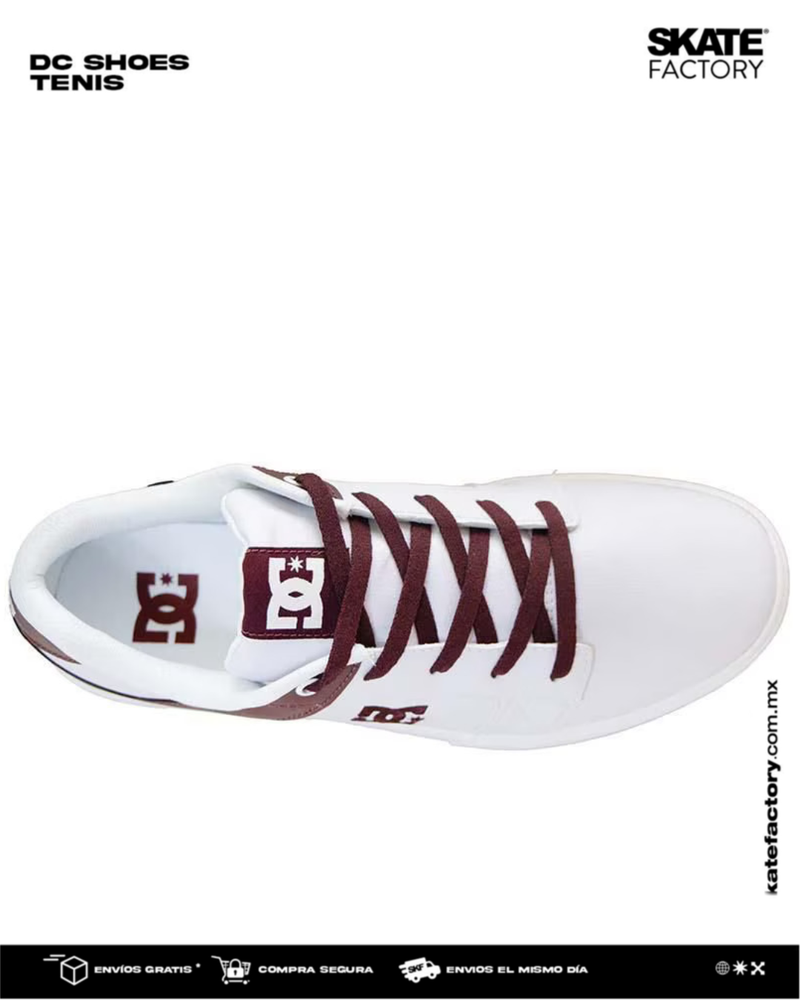 TENIS DC SHOES METHOD SKATE CABALLERO BLANCO CAFE ( WOX)