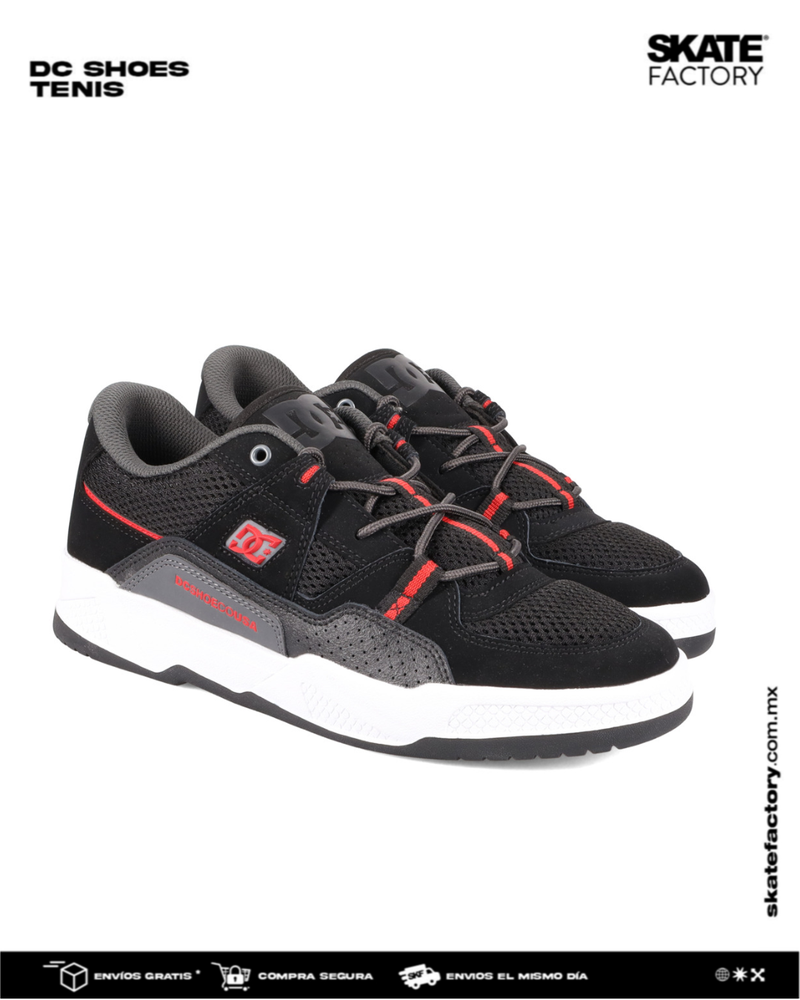 TENIS DC SHOES CABALLERO CONSTRUTC NEGRO ROJO