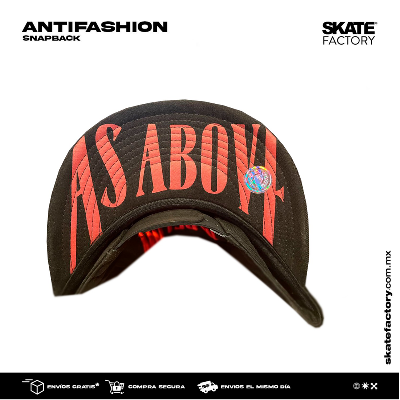 GORRA PLANA ANTIFASHION SNAPBACK CAT NEGRA
