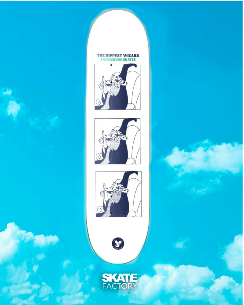 TABLA PARA SKATEBOARD ANTIFASHION BLANCO AZUL