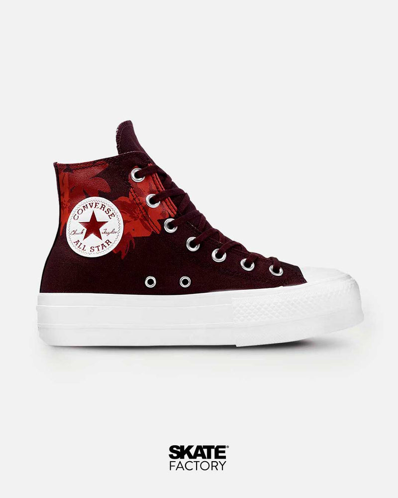 CONVERSE BOTA PLATAFORMA VINO PARA MUJER ALL STAR TEXTIL