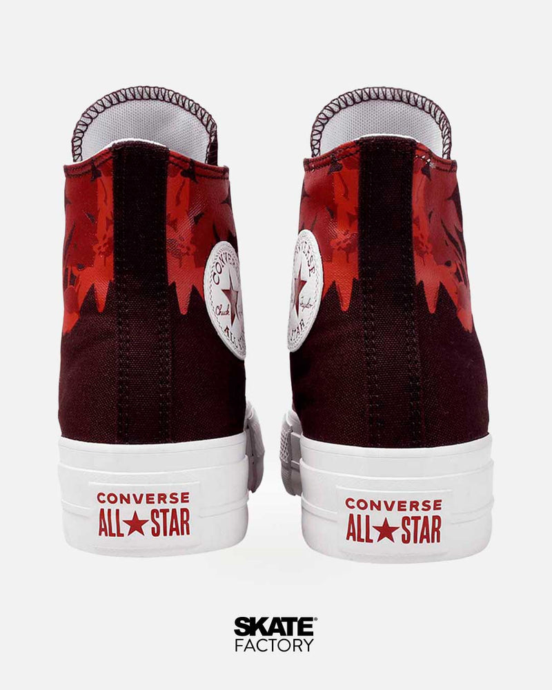 CONVERSE BOTA PLATAFORMA VINO PARA MUJER ALL STAR TEXTIL