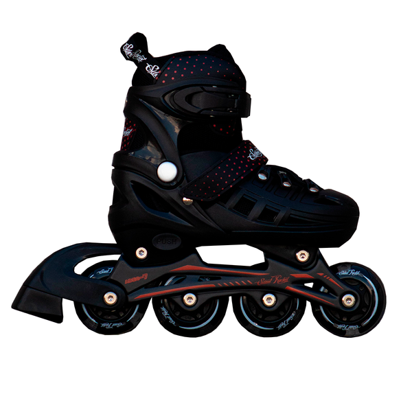 PATINES EN LINEA PARA NIÑOS SWEET ROCKET NEGRO CON ROJO