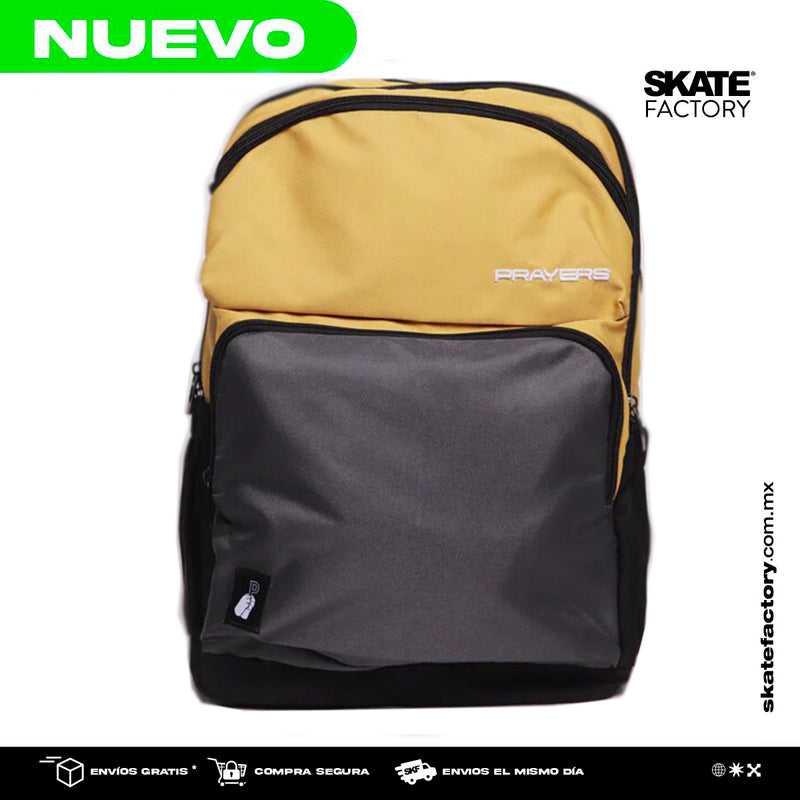 MOCHILA PRAYERS CITY NEGRO AMARILLO