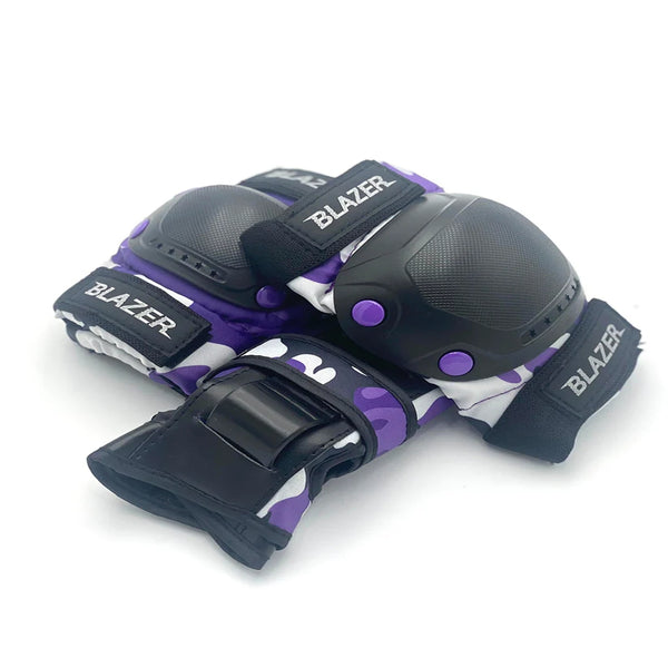 PROTECCIONES BLAZER NEGRO MORADO RODILLERAS CODERAS Y MUÑEQUERAS