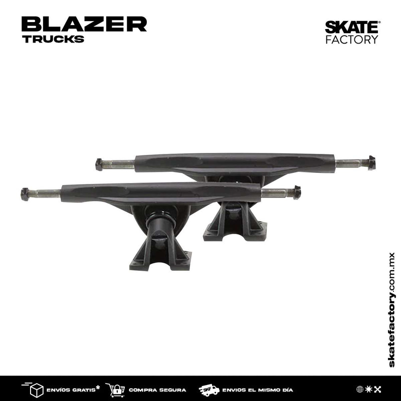 TRUCKS PARA LONGBOARD NEGROS SET 2 PZ