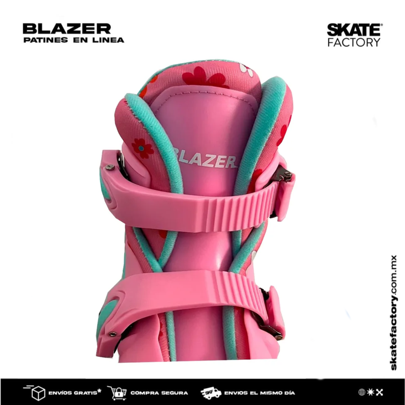 KIT DE PATINES EN LINEA PARA NIÑOS ROSA AZUL