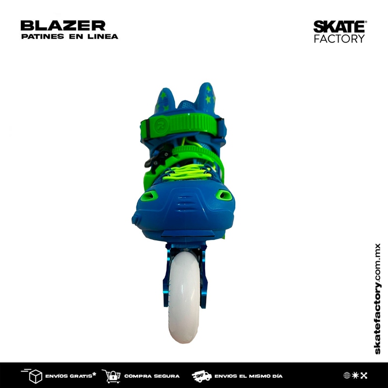 PATINES EN LINEA ROADSHOW COLOR AZUL CON VERDE CON LUCES
