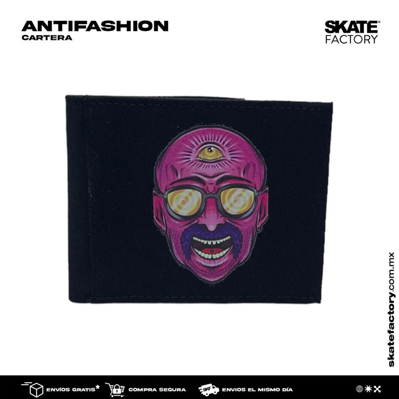 CARTERA ANTIFASHION LOGO ANTIFASHION EYE MAN NEGRO ROSA