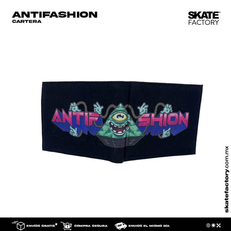 CARTERA ANTIFASHION LOGO ANTIFASHION ILUMINATI NGO VDE ROSA