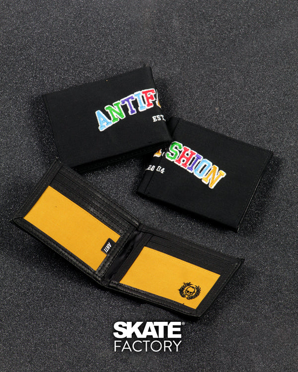 CARTERA PARA HOMBRE ANTIFASHION NEGRO AMARILLO OLD SCOOL