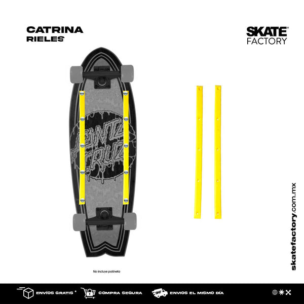 RIELES PARA SKATEBOARD DE PLÁSTICO AMARILLO