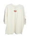 PLAYERA CASH ONLY OVERSIZE CHERRY BLANCA