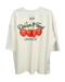PLAYERA CASH ONLY OVERSIZE CHERRY BLANCA