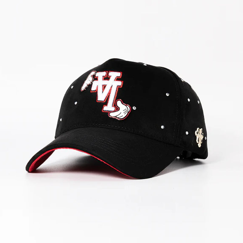 GORRA CASH ONLY LA HANDS NEGRO ROJO