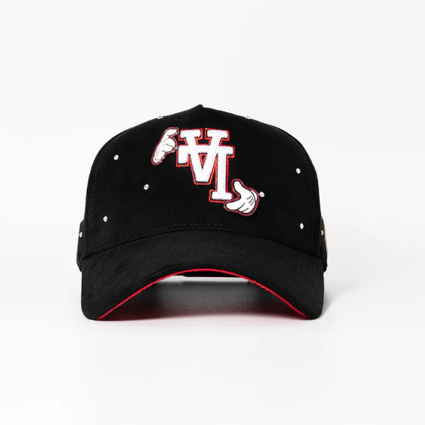GORRA CASH ONLY LA HANDS NEGRO ROJO